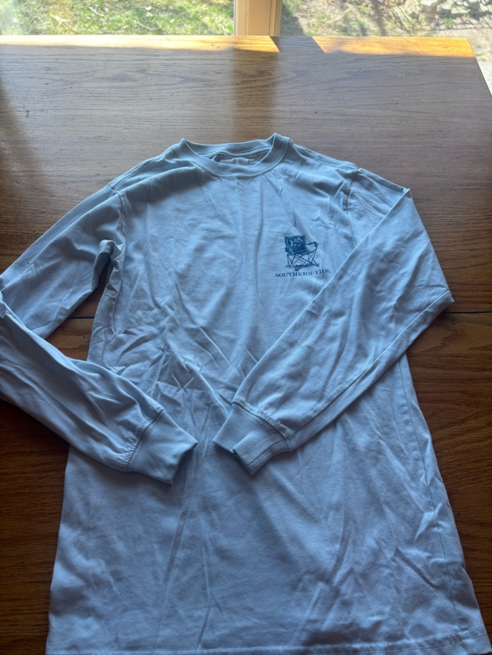 Southern Tide "Time for a Tailgate" long sleeve t-shirt in iceberg blue Size XXS